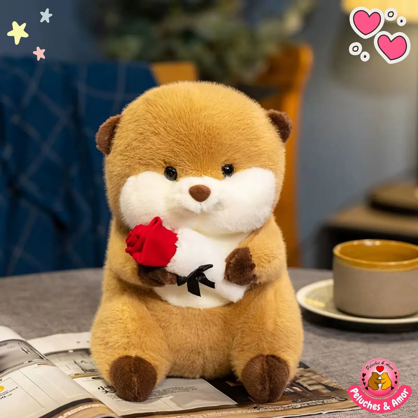 Peluche Nutria con Rosita 25 CM 1