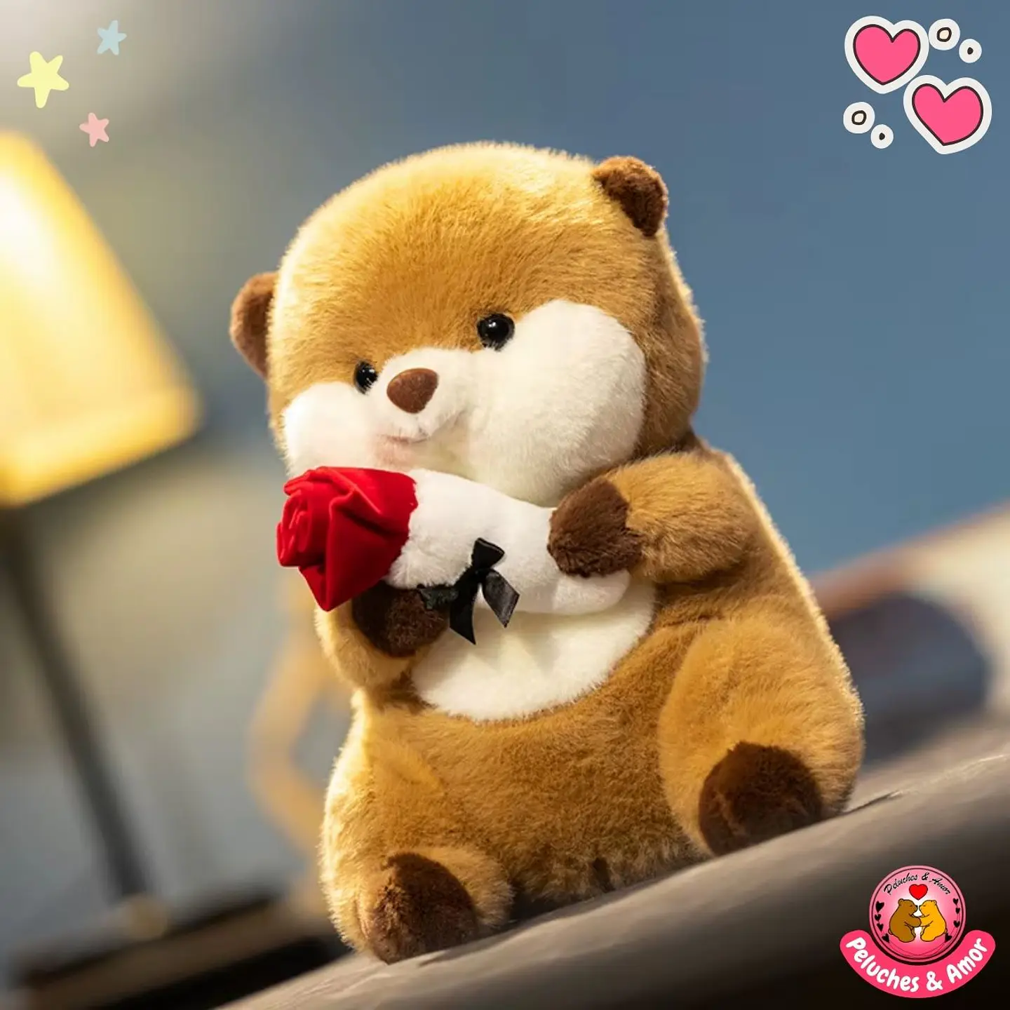 Peluche Nutria con Rosita 25 CM 3
