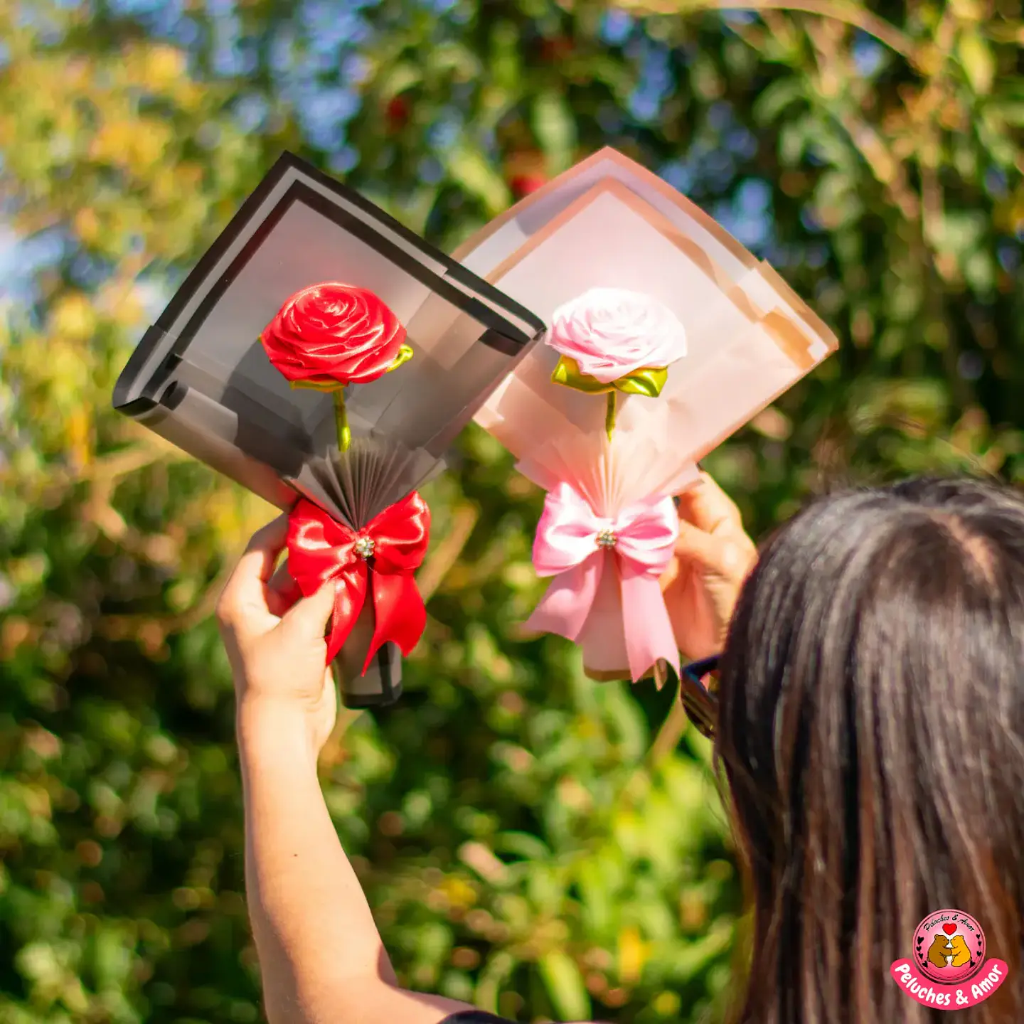 Rosa Eterna de Cinta de Satín - Rosado | Hecho a Mano 5