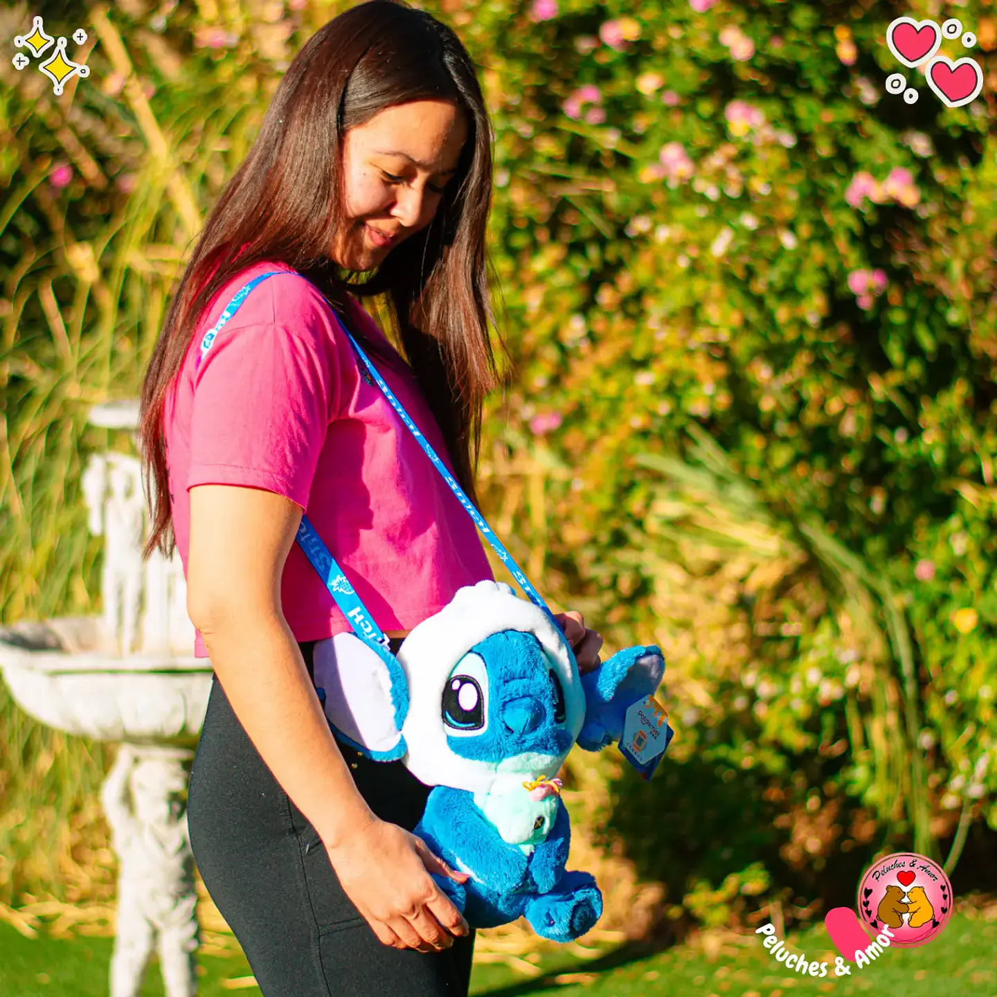 Peluche + Bolsito Stitch Cute 25 CM + Olor a Fresa 3