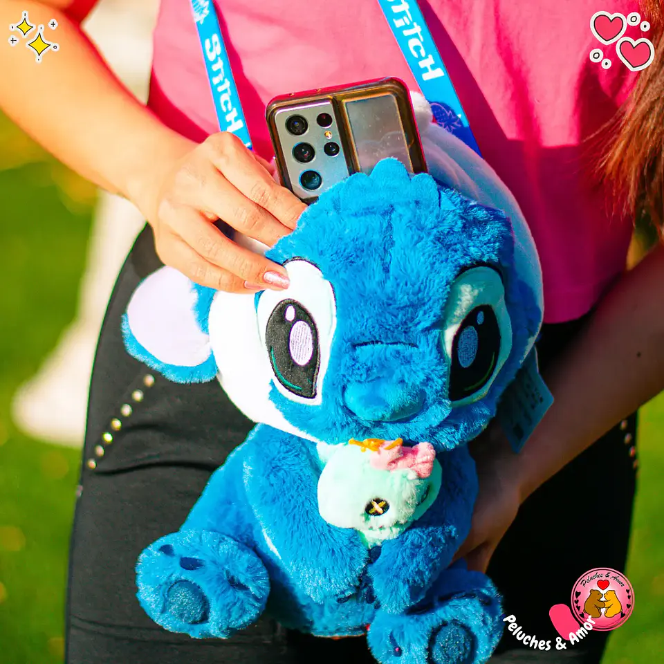 Peluche + Bolsito Stitch Cute 25 CM + Olor a Fresa 4