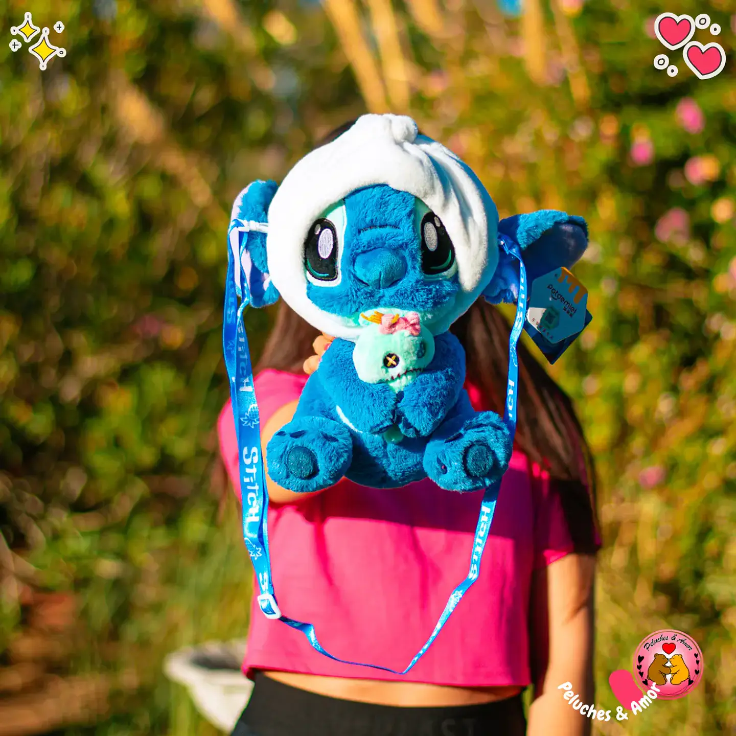 Peluche + Bolsito Stitch Cute 25 CM + Olor a Fresa 5