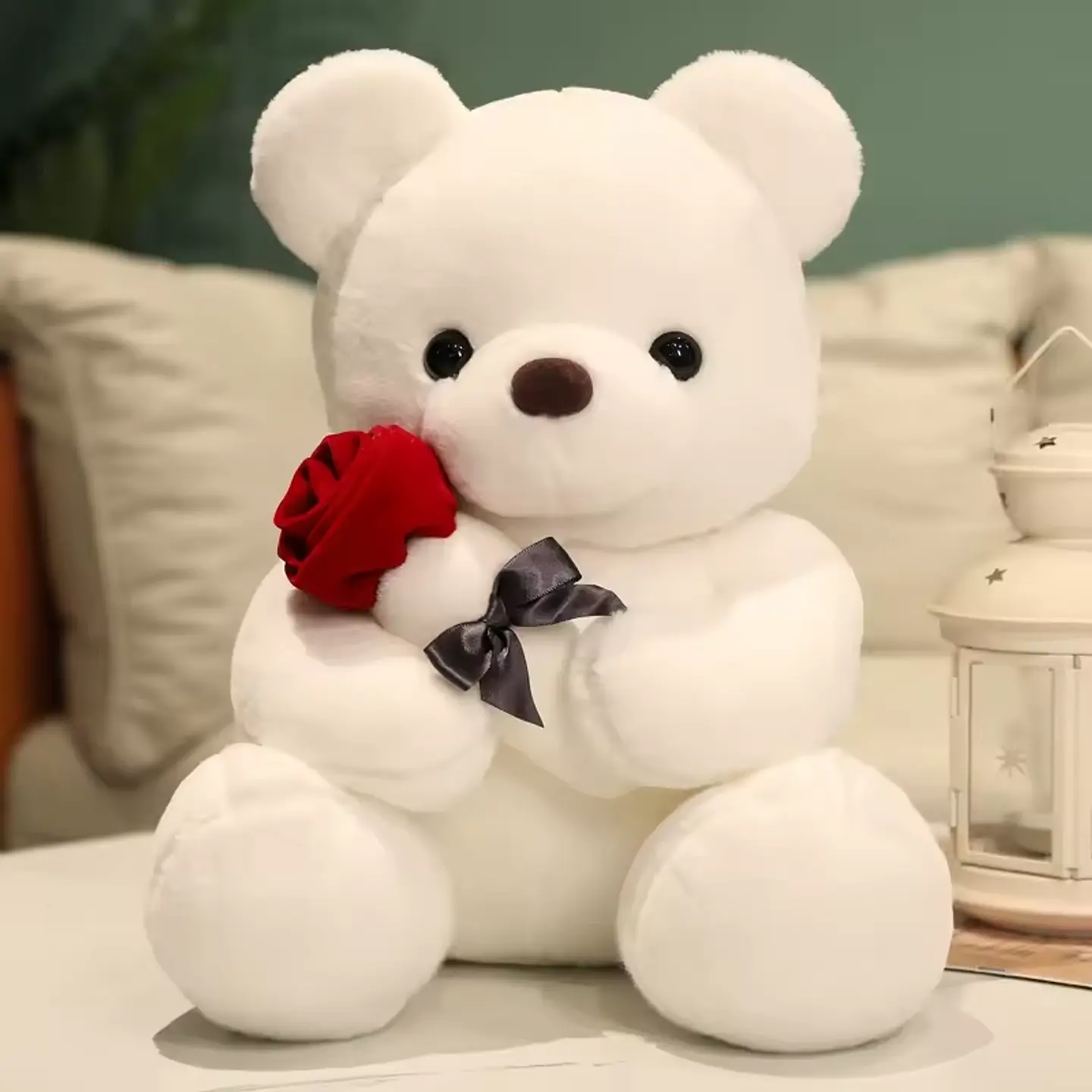 Peluche de Osito con Rosita 23 CM Blanco 1