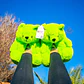 Pantuflas Peluche Osito Verde – Regalo Suave y Tierno - Miniatura 1