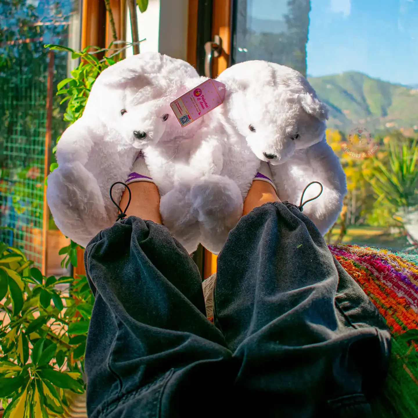 Pantuflas Peluche Osito Blanco – Regalo Suave y Tierno 2