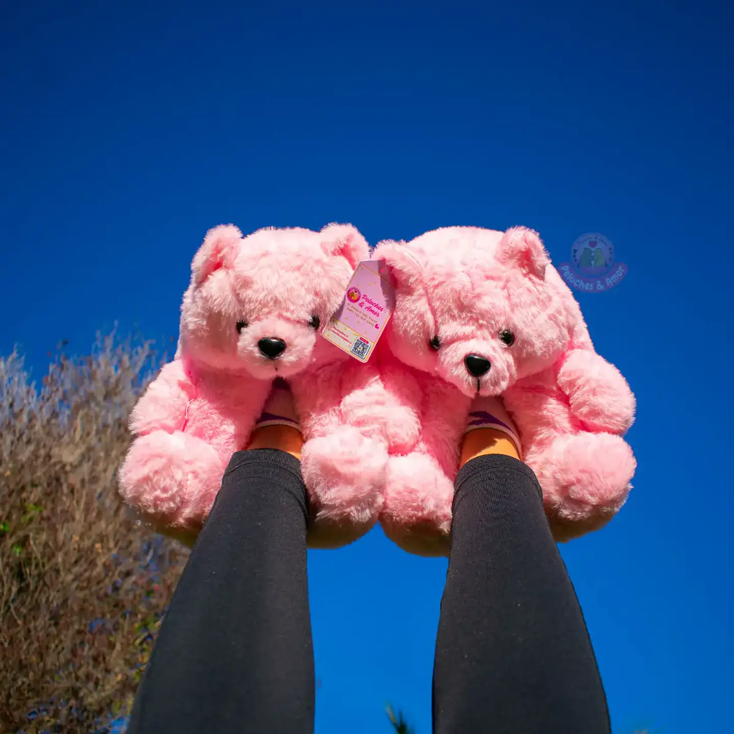 Pantuflas Peluche Osito Rosa Pastel – Regalo Suave y Tierno 1