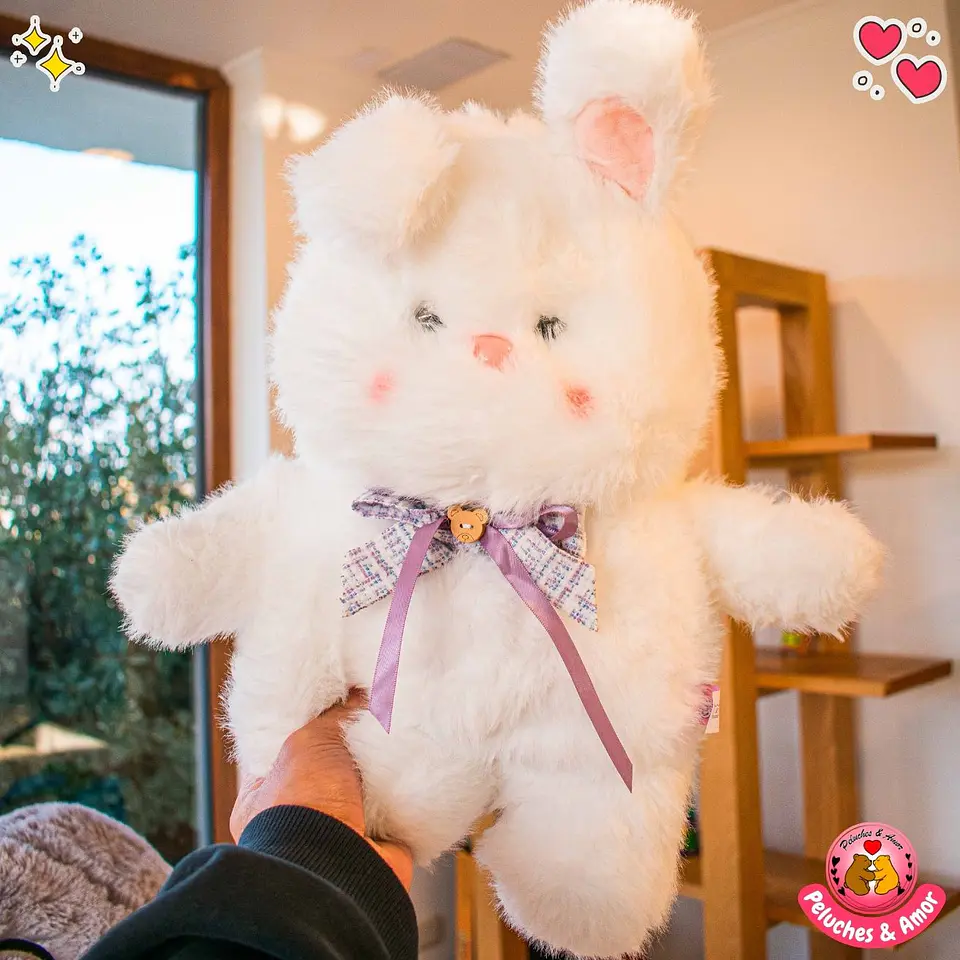 Peluche de Conejito Tierno con Cinta 40 CM 1