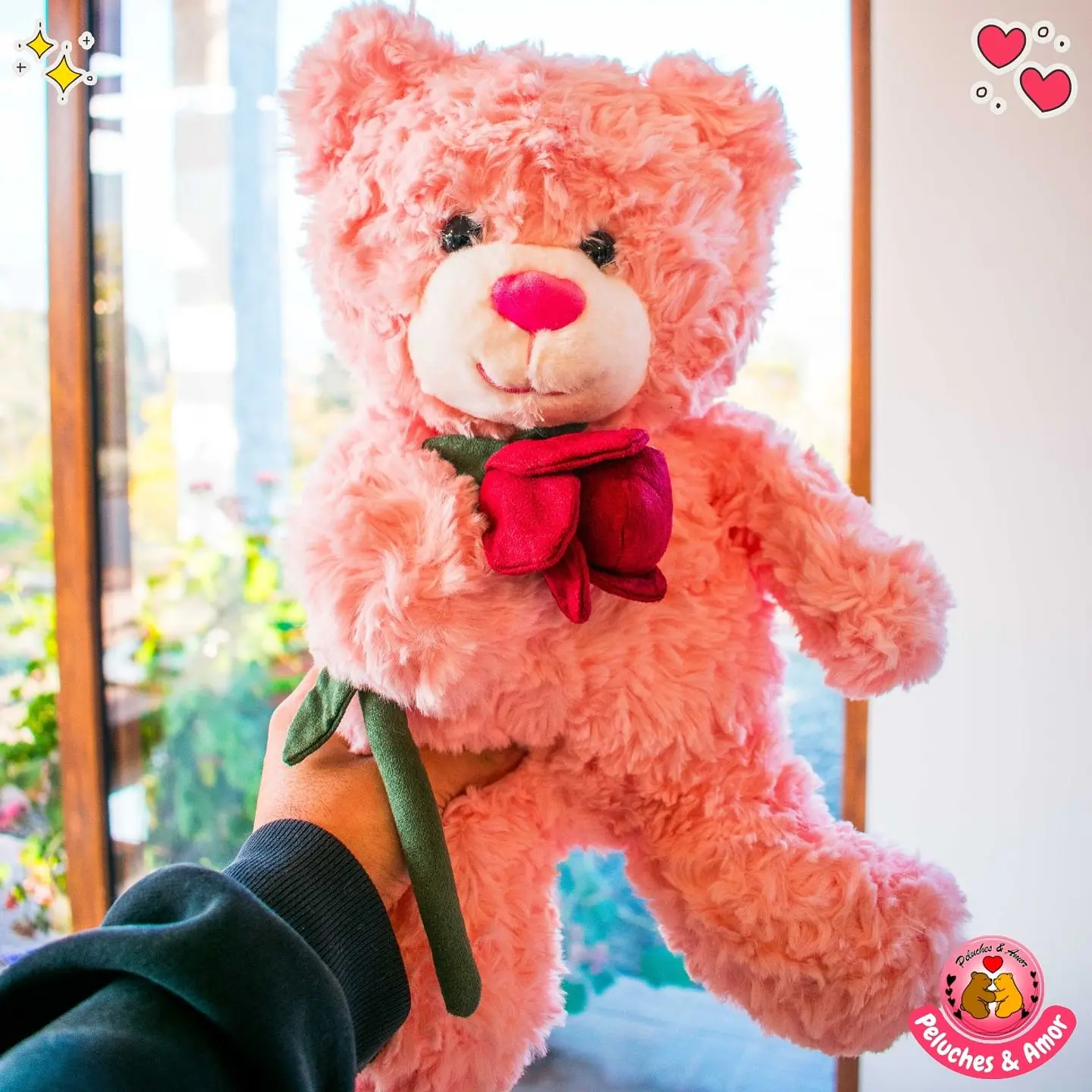 Peluche de Osito Tierno con Rosita Roja 30 CM 2