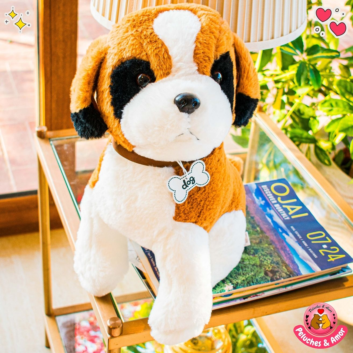 Peluche de Perro Cachorro San Bernardo 40 CM Peluches y Amor
