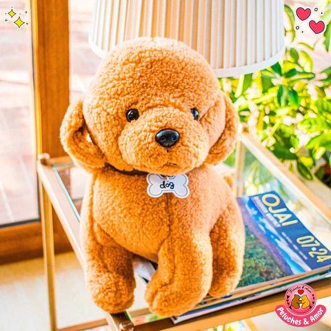 Peluche de Perro Cachorro Poodle Café 40 CM