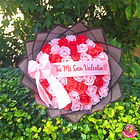 Ramo de 50 Rosas Eternas Rojo/Rosa con Cinta 2