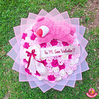 Ramo de 100 Rosas Eternas Paleta Rosa con Peluche Lotso y Cinta 2