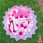 Ramo de 100 Rosas Eternas Paleta Rosa con Peluche Lotso y Cinta 1