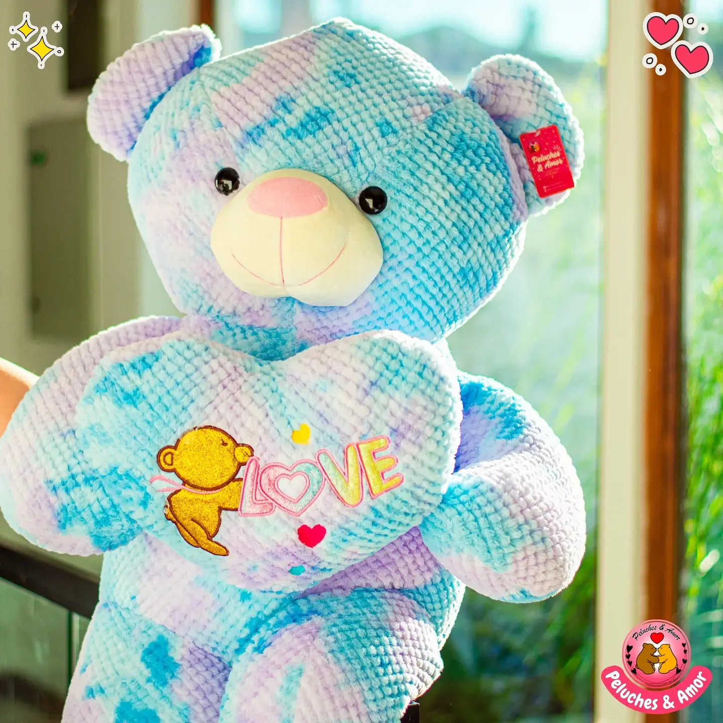 OSO Gigante Corazón Glitter Tie-Dye 120 CM 3