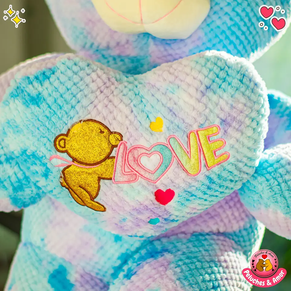 OSO Gigante Corazón Glitter Tie-Dye 120 CM 5