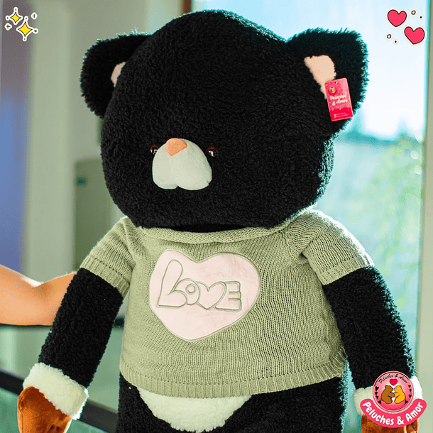 Peluche Gatito Gigante con Polera Love 120 CM 7