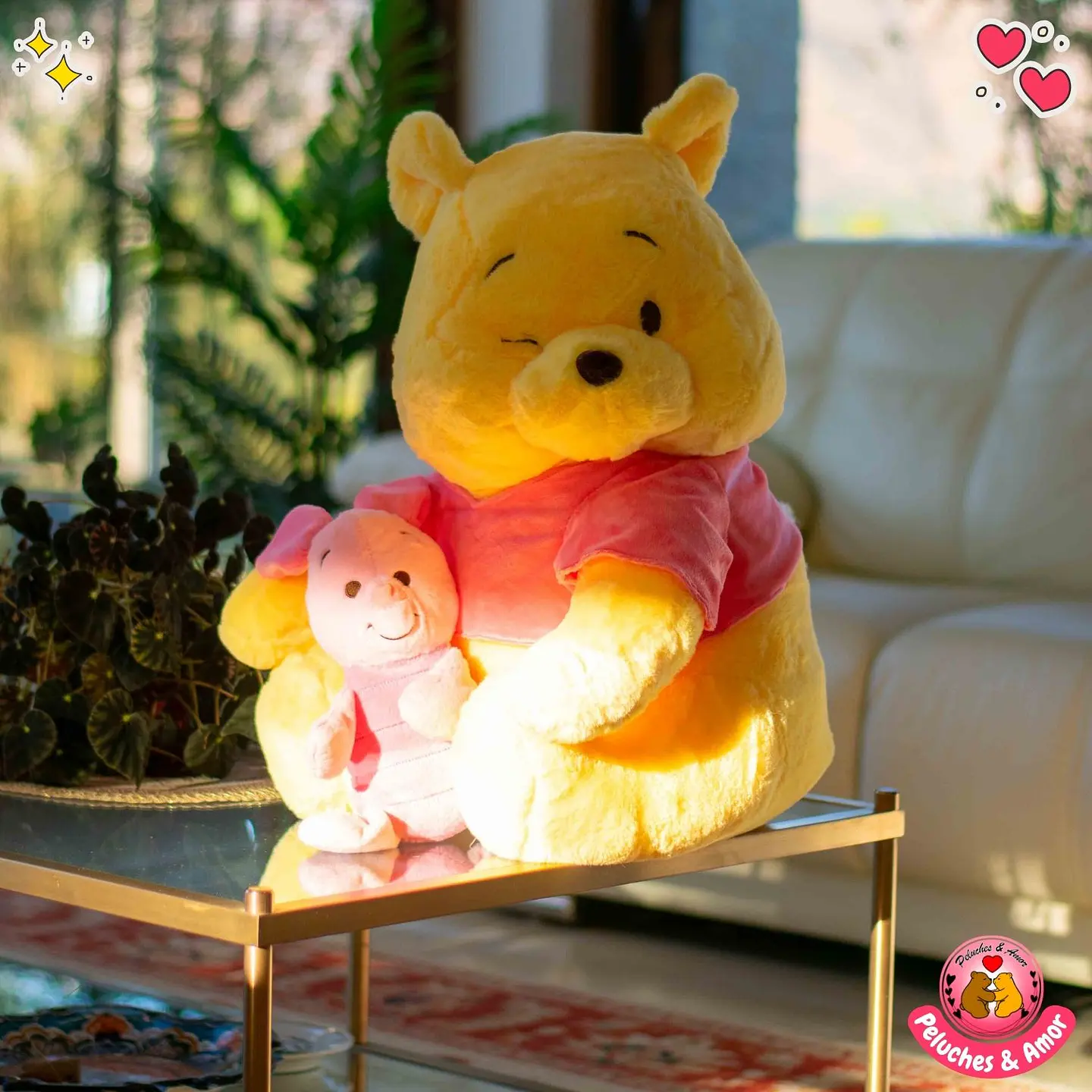 Peluche Winnie Pooh Grande 60 cm | incluye Puerquito  3