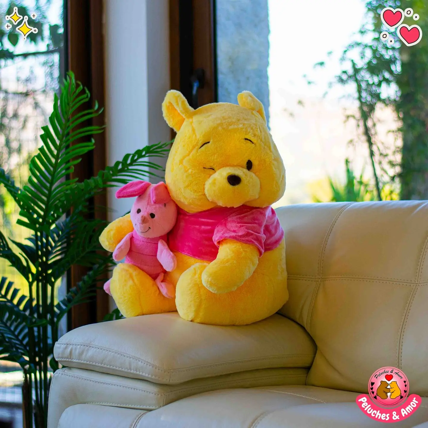 Peluche Winnie Pooh Grande 60 cm | incluye Puerquito  4