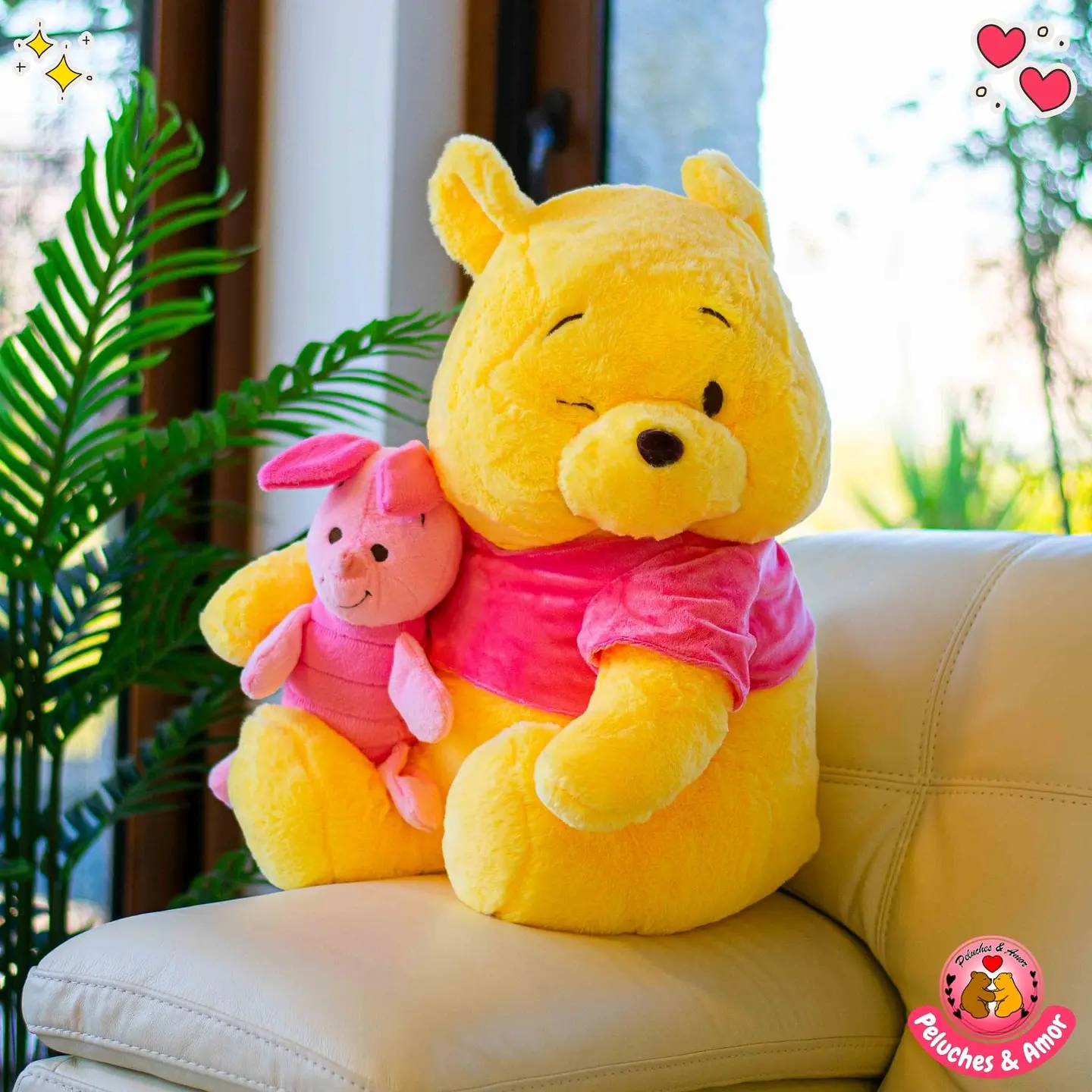Peluche Winnie Pooh Grande 60 cm | incluye Puerquito  2