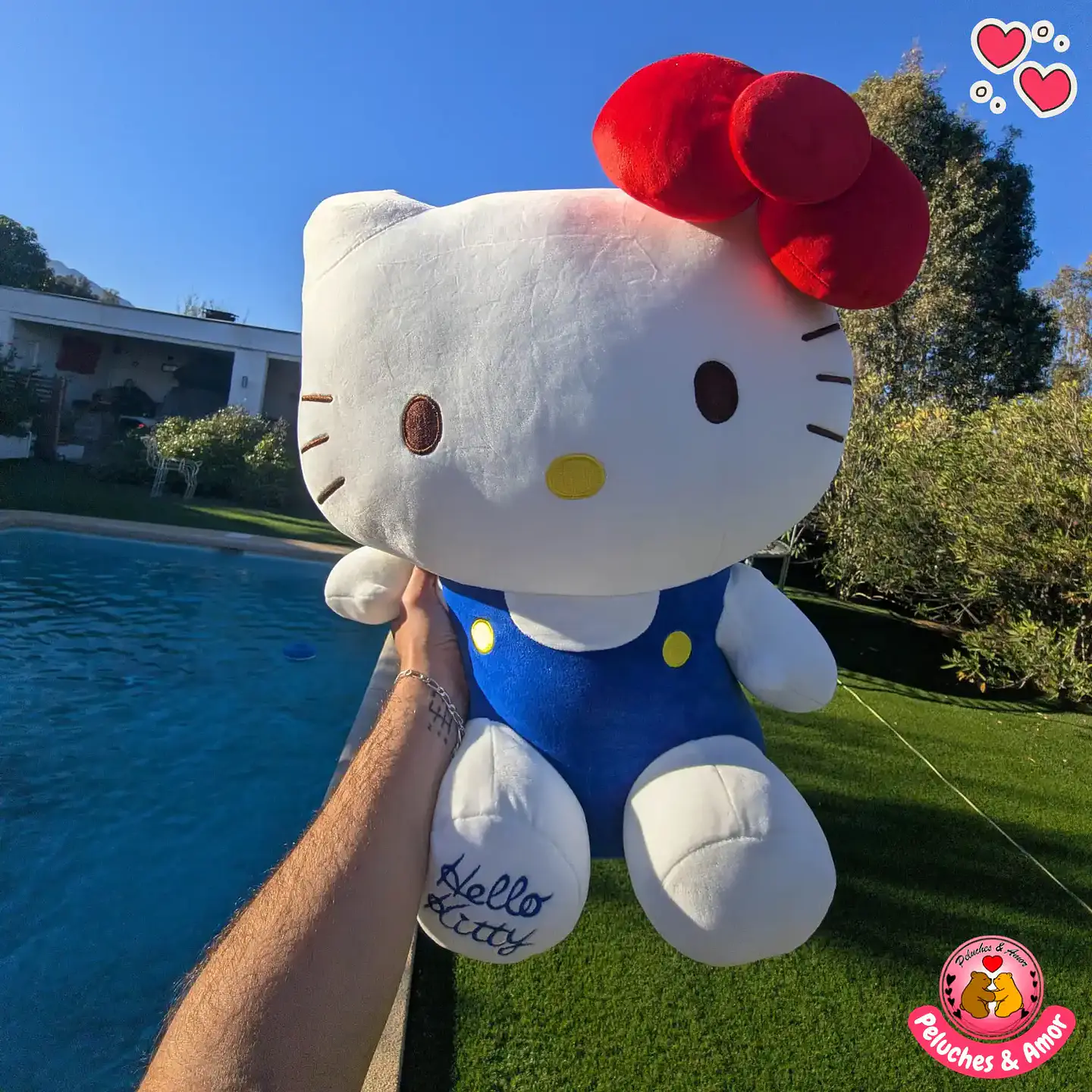 Peluche Hello Kitty Gigante Clásica con Vestido Azul 60 CM 5