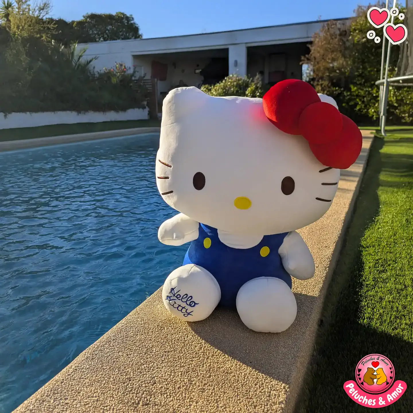 Peluche Hello Kitty Gigante Clásica con Vestido Azul 60 CM 4
