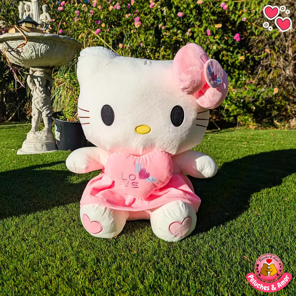 Peluche Hello Kitty Love con Corazón Rosado 55 cm 1