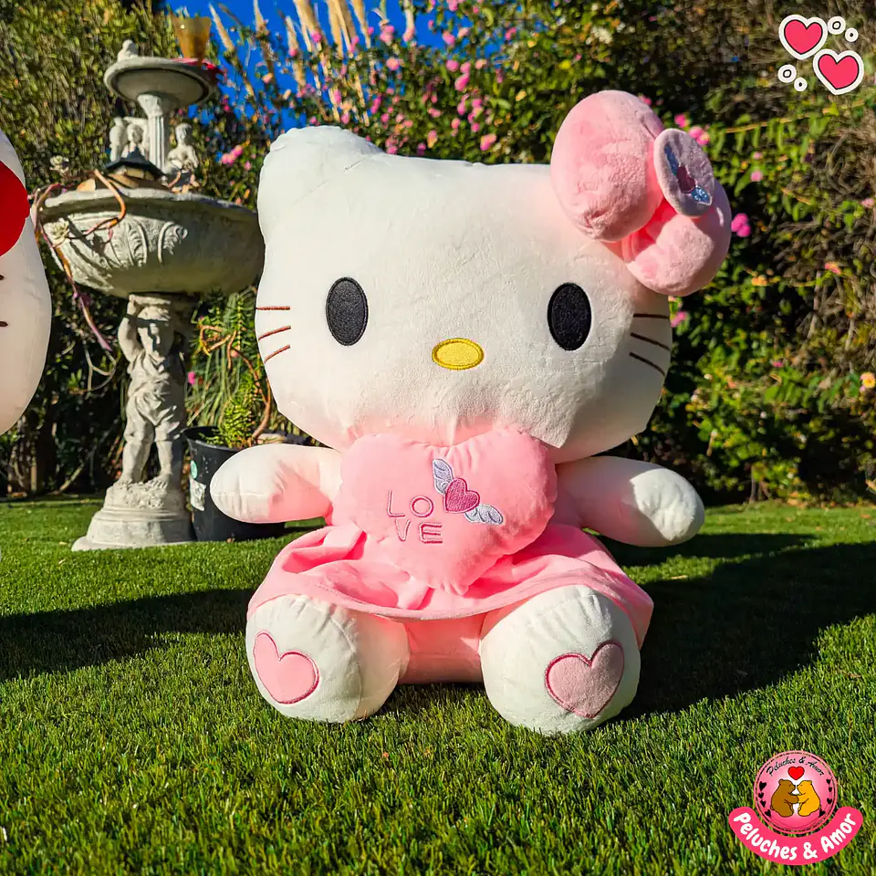 Peluche Hello Kitty Love con Corazón Rosado 55 cm 3