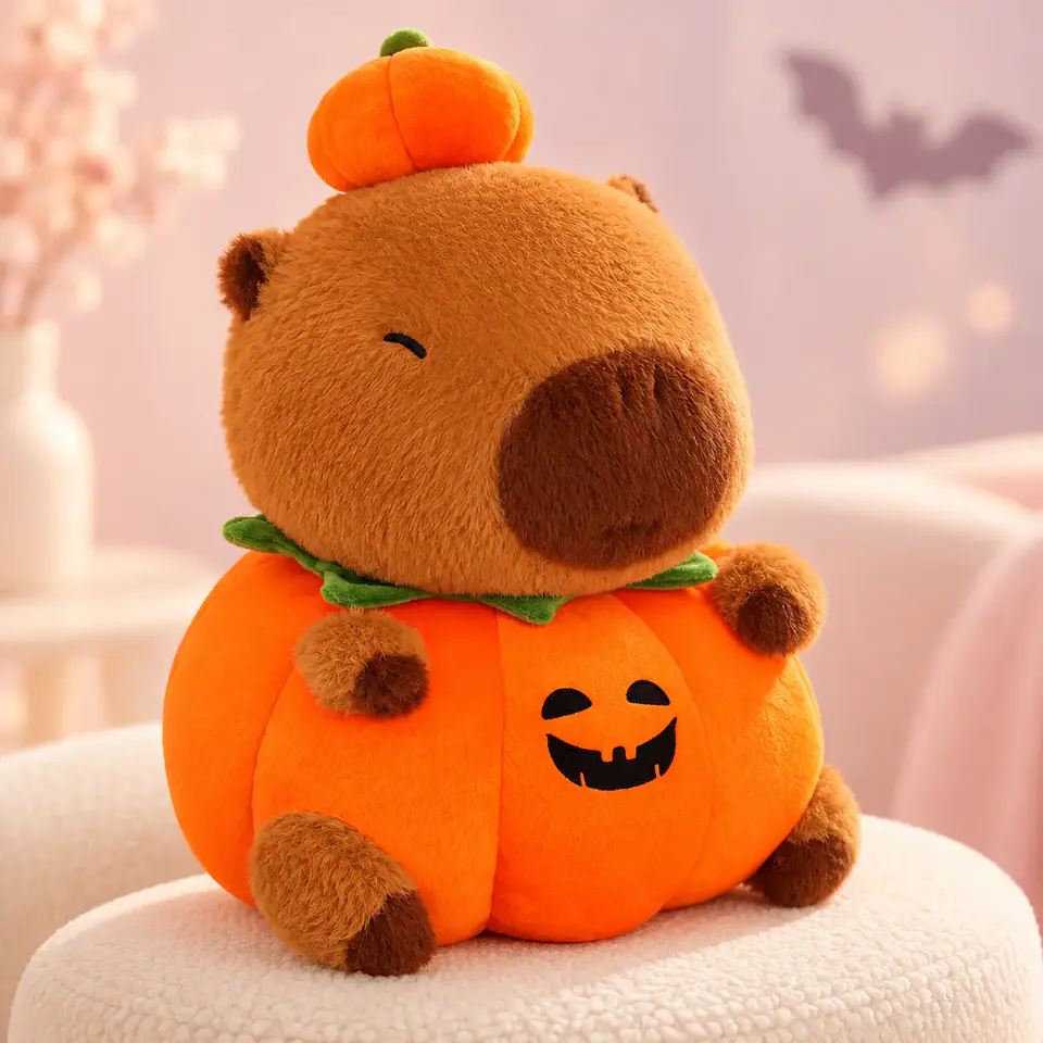 Peluche Capibara con Disfraz de Calabaza Halloween 40 CM 1