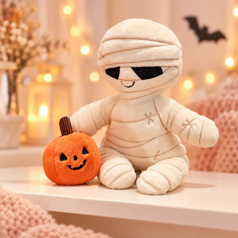 Set Peluches Momia 30 CM y Calabaza 10 CM Halloween 1