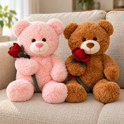 Peluche de Osito Tierno con Rosita Roja 30 CM