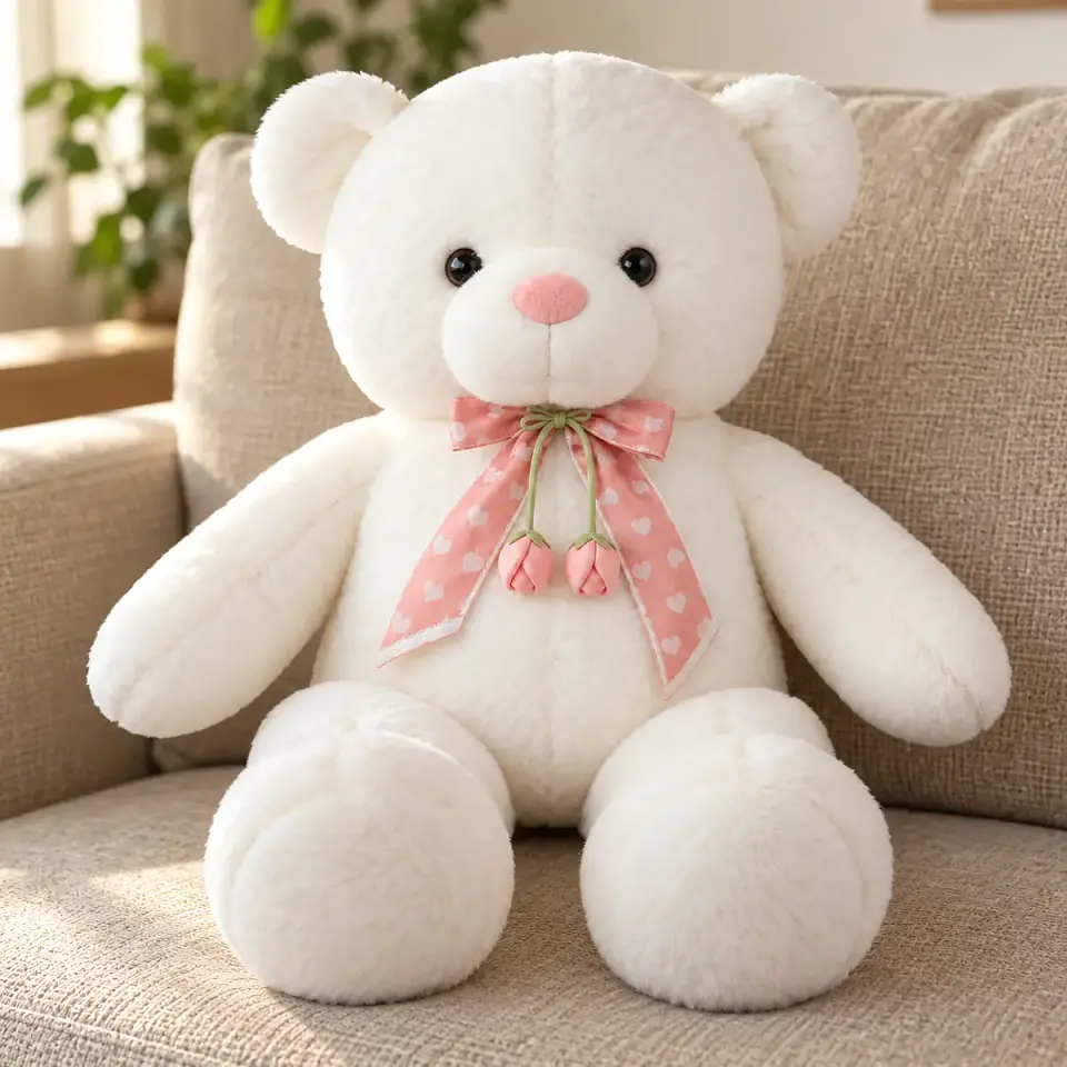 Oso de Peluche Gigante con Lazo de Tulipanes 55 CM 1