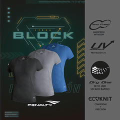 Polera Block Femenina Azul