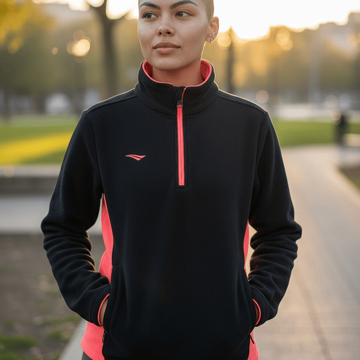 Chaqueta Penalty Fleece Negro/Rosa 5