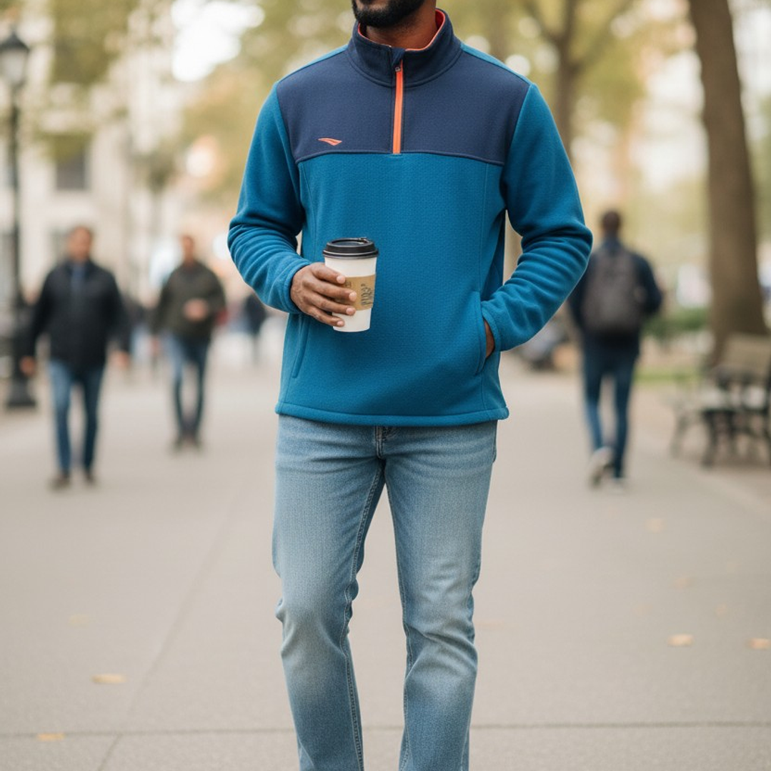 Chaqueta Penalty Fleece Azul Marino/Verde 4