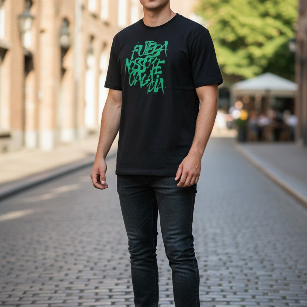 Polera Penalty Futbol Diario Negro 5