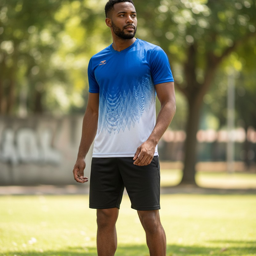 Polera Penalty Prisma Azul Blanco 3