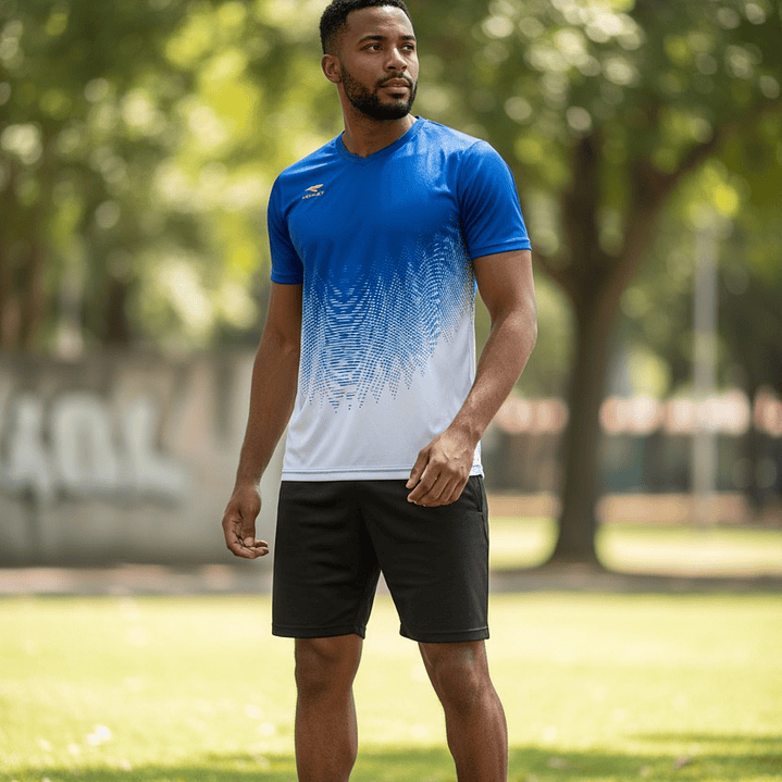 Polera Penalty Prisma Azul Blanco 3