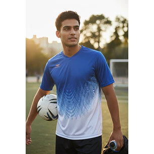 Polera Penalty Prisma Azul Blanco