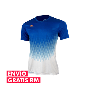 Polera Penalty Prisma Azul Blanco