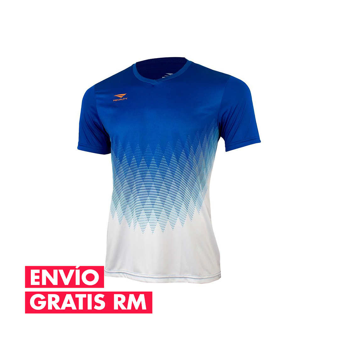 Polera Penalty Prisma Azul Blanco 1