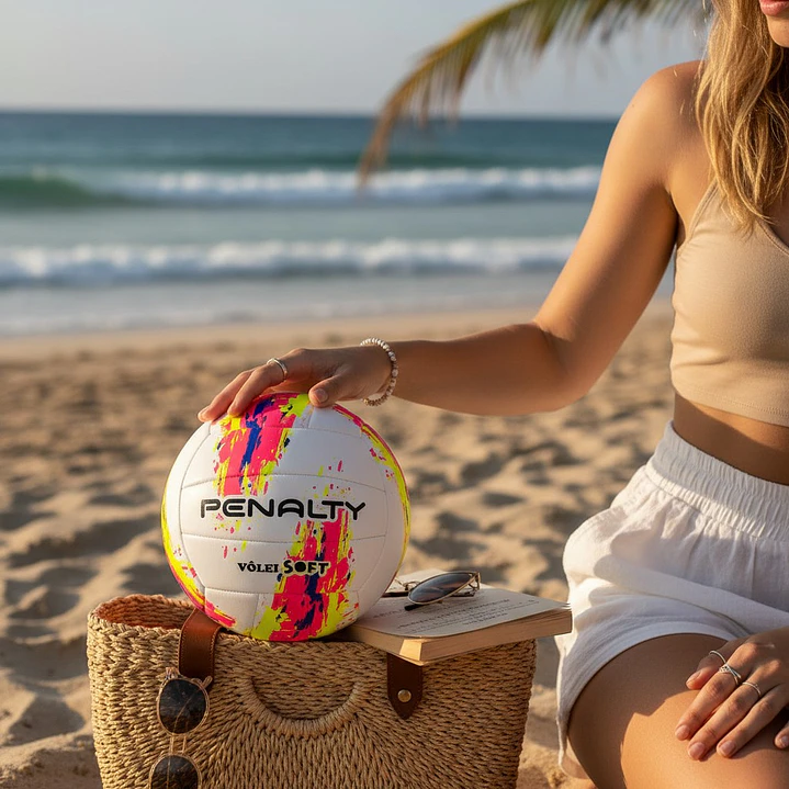 Balón de Voleyball Penalty Soft XXIII Blanco/Rosado 4