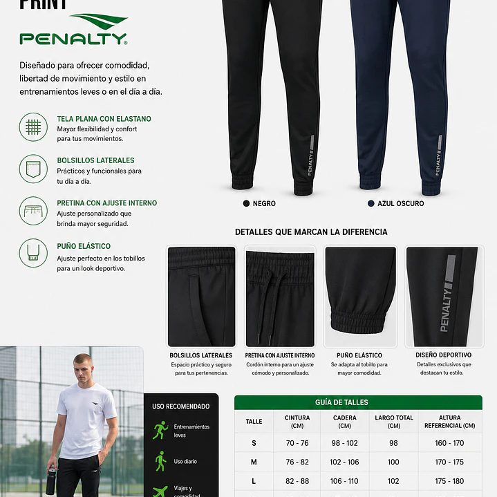 Jogger Penalty Treino Essencial Print Azul Oscuro 6