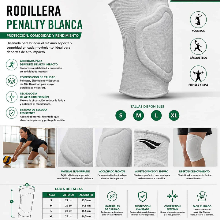 Rodillera Penalty Indoor Negra 2