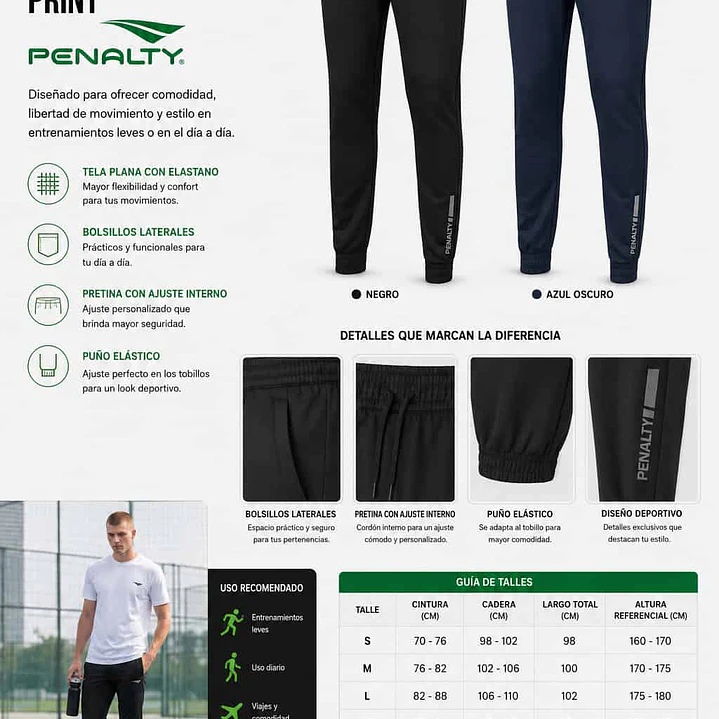 Jogger Penalty Treino Essencial Print Negro 6
