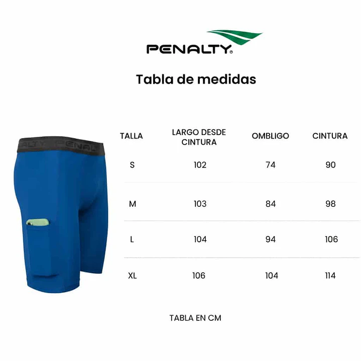 Calza Corta Penalty Skin 183 C/Bolsillo Azul Rey  4