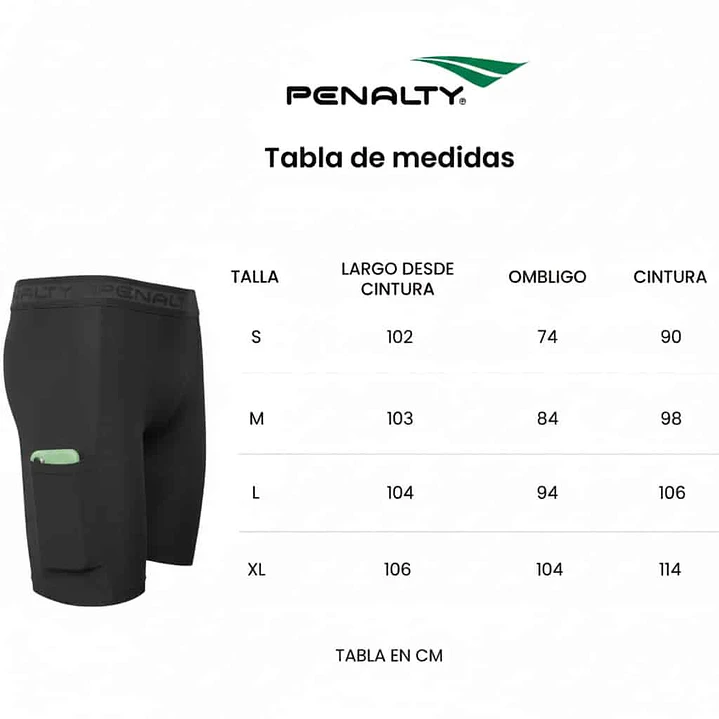 Calza Corta Penalty Skin 183 C/Bolsillo Negro 3