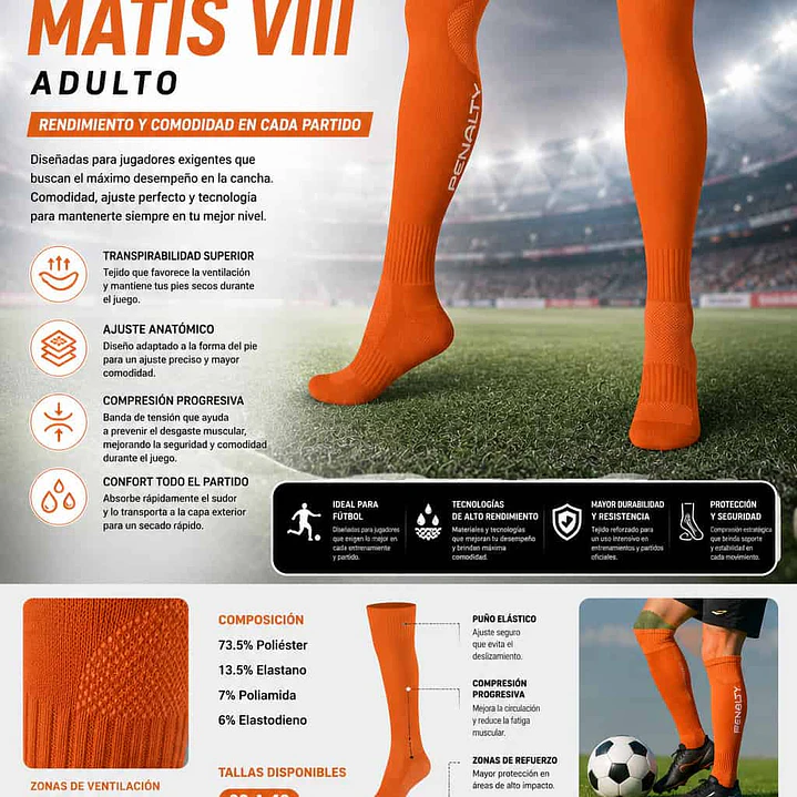 Medias de Futbol Penalty Matis Viii Adulto 3