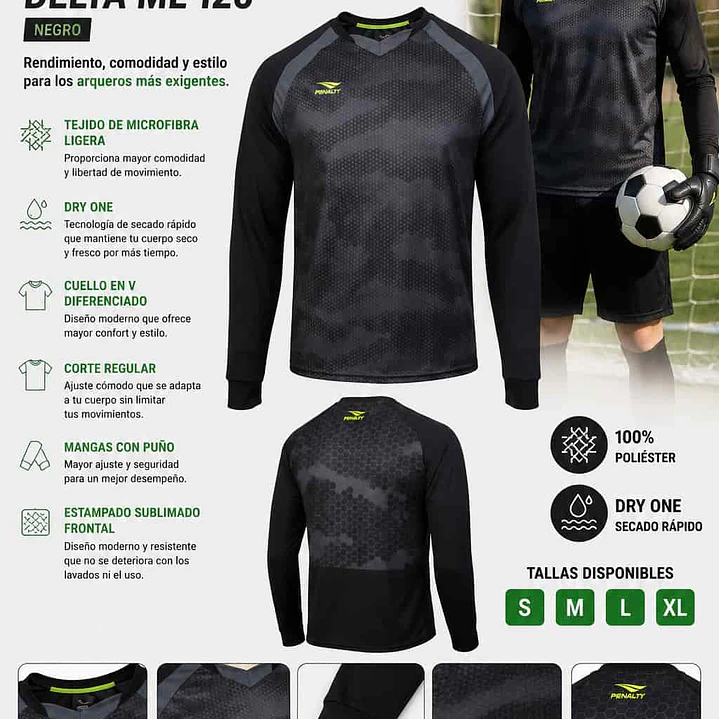 Camiseta de Portero Penalty Delta ML 126 Negro 5