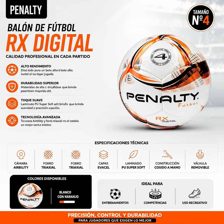 Balón de Fútbol Penalty RX Digital Nº4 6