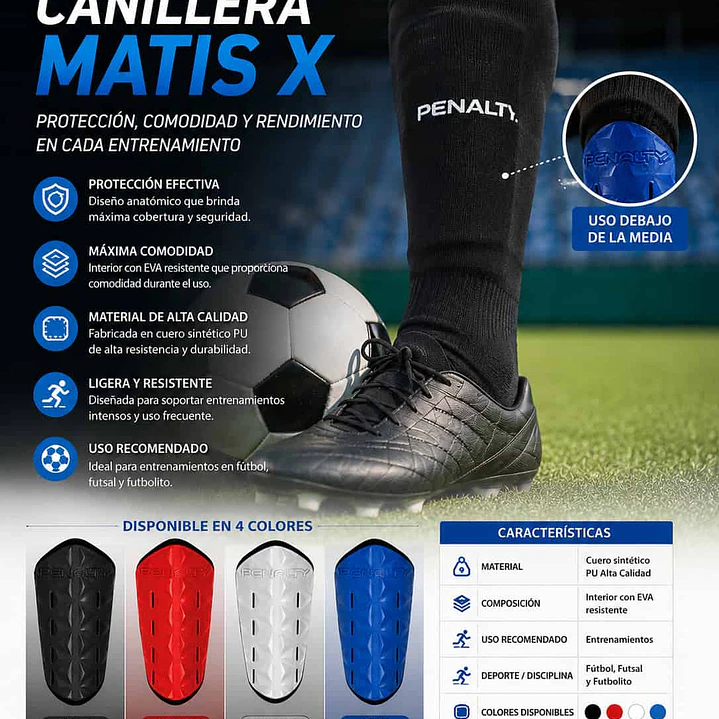 Canillera de Fútbol Penalty Matis X 5